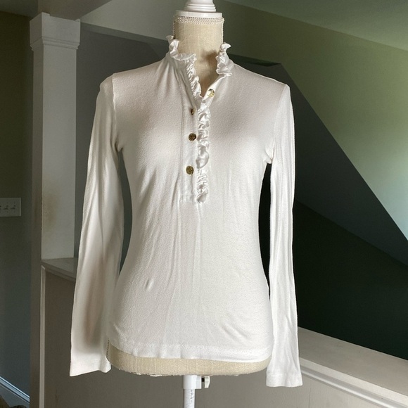 Tory Burch longsleeved shirt, white size extra small - Picture 1 of 6